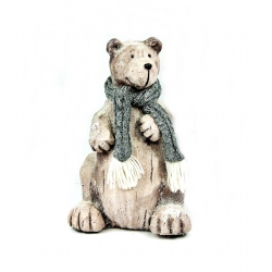 Miś zimowy figurka ceramiczna 35 cm